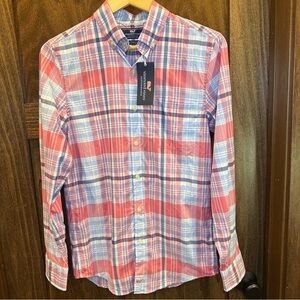 Vineyard Vines Pink and Blue Plaid Button-Down Shirt